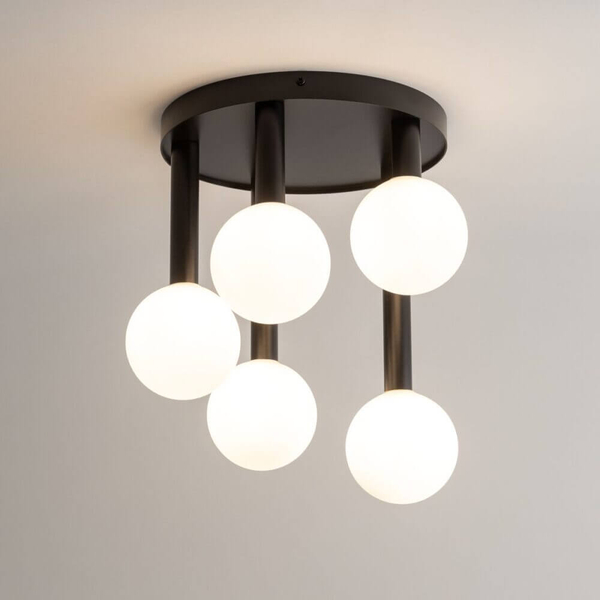 Molekułowa plafoniera Perla 33485 Sigma balls metalowy szklany biały czarny