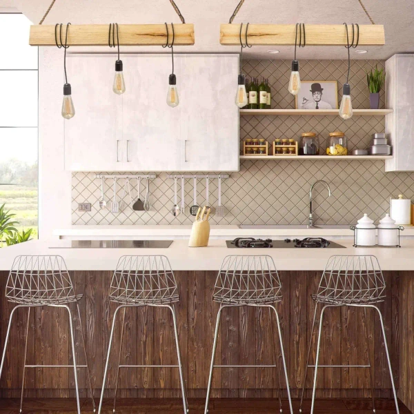 LAMPA wisząca MAROO071801 ekologiczna OPRAWA rustykalna belka ZWIS drewniany drewno