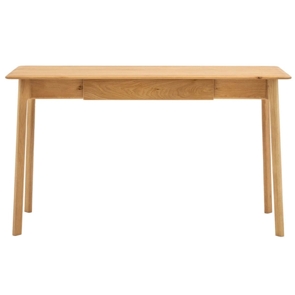 Dębowe biurko Madrid 5059413395895 z szufladą brązowe