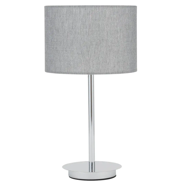 Stołowa lampa tkaninowa HOTEL MOOD 11786 z abażurem szara chrom