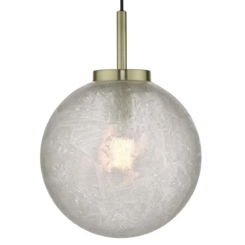 Kulista wisząca lampa Avari AVA0141 szklana kula mosiądz szary