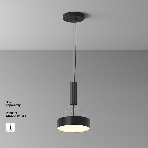 Nasufitowa lampa Zon C032CL-24W3K-RD-B Maytoni LED 24W 3000K okrąg czarna