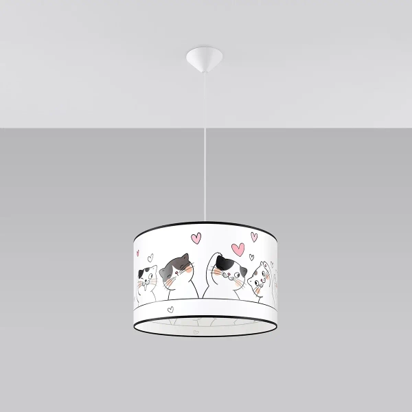 Lampa wisząca do pokoju dziecięcego CAT SL.1419 z abażurem kolorowa