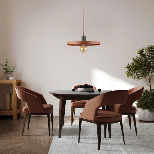 Minimalistyczna lampa wisząca Sila 10750 abażur ceglany zielony