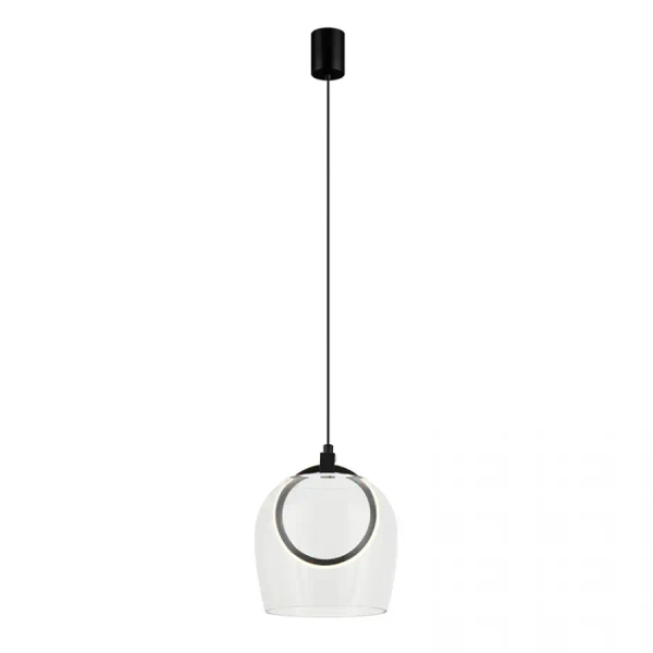 Pierścieniowa wisząca lampa 23080 LED 6W 3000K przezroczysta czarna