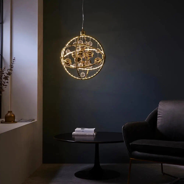 Wisząca lampa Muni 102608 LED 8,53W 3000K balls kule złoty przezroczysty