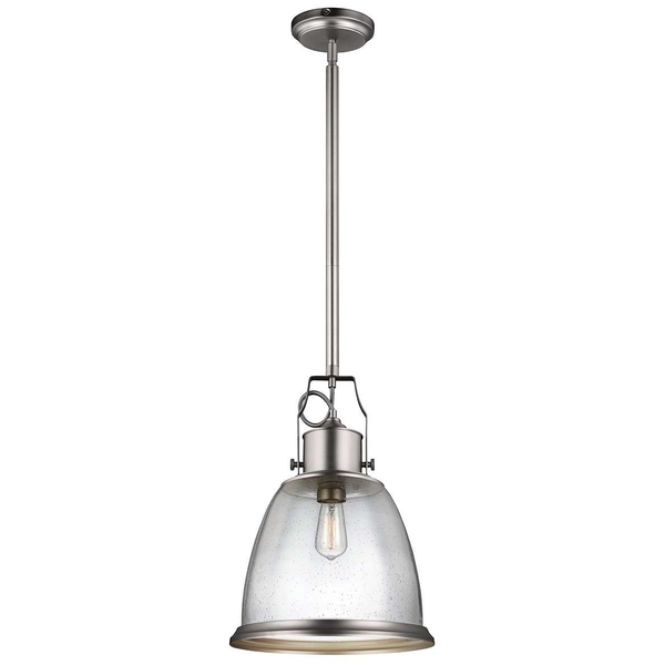 Wisząca LAMPA rustykalna FE-HOBSON-P-L-SN Elstead FEISS loftowa OPRAWA szklana ZWIS hygge nikiel przezroczysty
