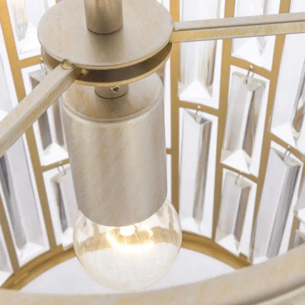 Kryształowa LAMPA wisząca KIEV P01110CP Cosmolight salonowy zwis crystal glamour szampański