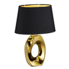 Stojąca LAMPA stołowa TABA R50511079 RL Light nocna LAMPKA abażurowa okrągła na biurko czarna złota