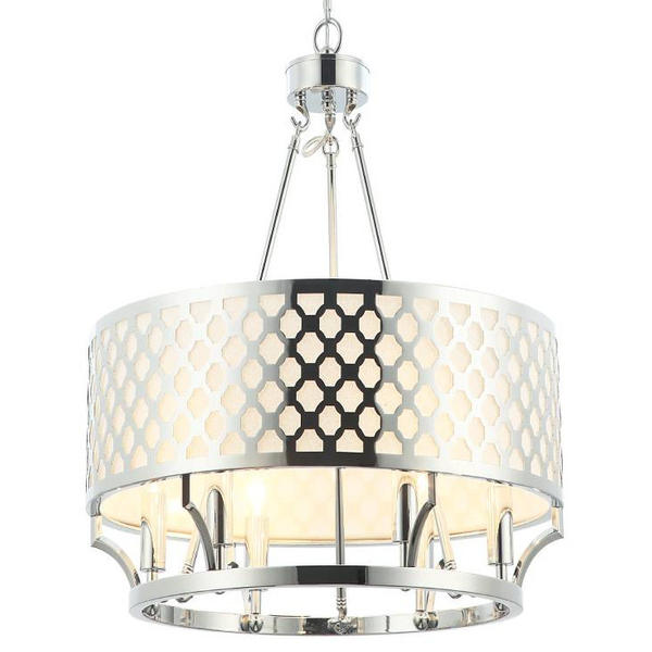 LAMPA wisząca Verno Cromo Orlicki Design metalowa OPRAWA ażurowy zwis chrom kremowy