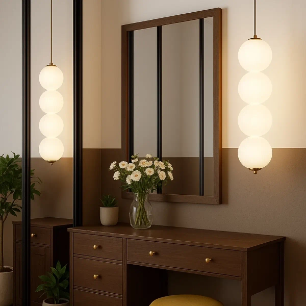 Zwisająca lampa do jadalni Pontti LWKM4 LED 12W 3000K kule złoty