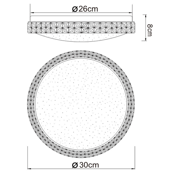 Plafon LAMPA sufitowa OVI 41749-12 Globo okrągła OPRAWA glamour LED 12W 3000K - 6500K crystal biały - przezroczysty
