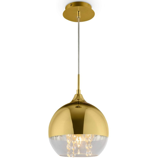 Pojedyncza lampa wisząca Fermi P140-PL-170-1-G crystals złota