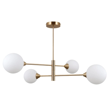 LAMPA sufitowa EVORA PND-55342-4-HB Italux molekuły kule mosiądz białe