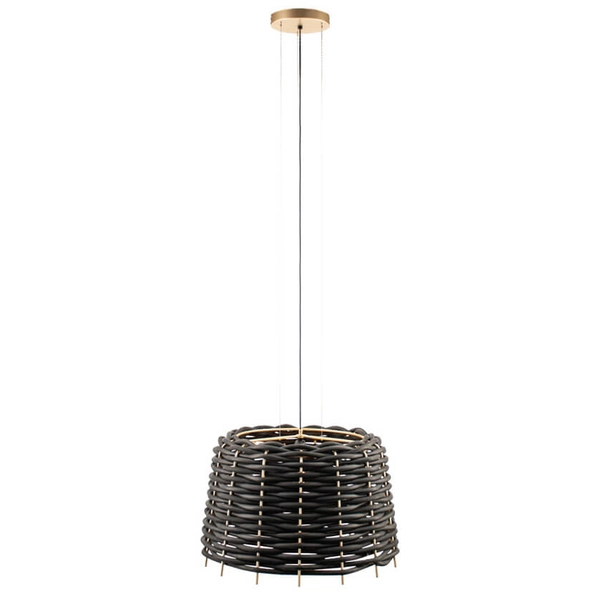 Wisząca lampa nad stół Suami 5090 Shilo pleciona guma czarna