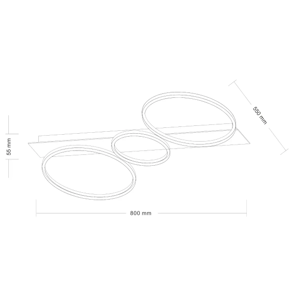 Ringowy plafon do salonu LUMENZ CL231204-3BK+GD LED 30W 4000K czarny