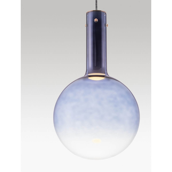 Wisząca lampa do salonu JAVIER LE44478 LED 6W 3000K bombka niebieska biała