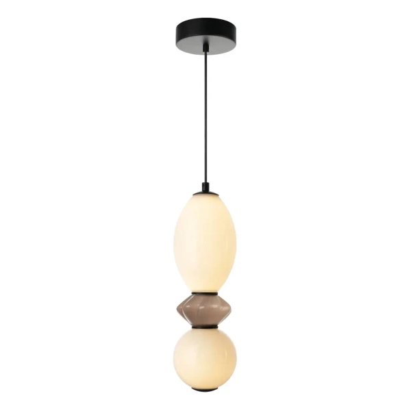 Szklany żyrandol Balos PND-94921-2B-BK LED 12W 3000K brązowy czarny