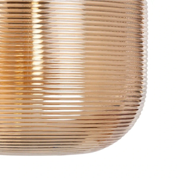 Szklana lampa wisząca Bonzo ABR-LWS-A-BON prążkowana bursztynowa