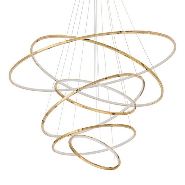 Wisząca lampa z pilotem Ring Slim MSE1501100164 Moosee LED 130W 3000K ringi złote