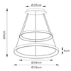 Sypialniana lampa wisząca Vidal LED 92W 2700K złote pierścienie