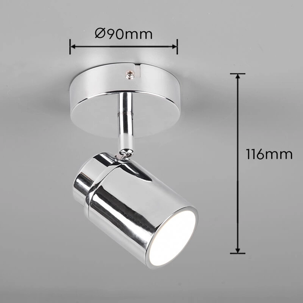 Reflektorek ścienny z regulacją BRISA DL106880400 IP44 srebrny