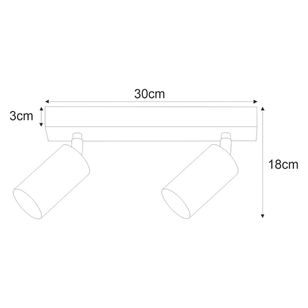2-punktowa lampa sufitowa Kayla K-4728 Kaja z regulacją do pokoju biała