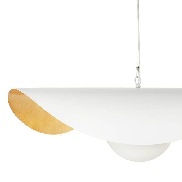 Szklana lampa wisząca ENZO ST-F22020601-D40 white kula biały złoty