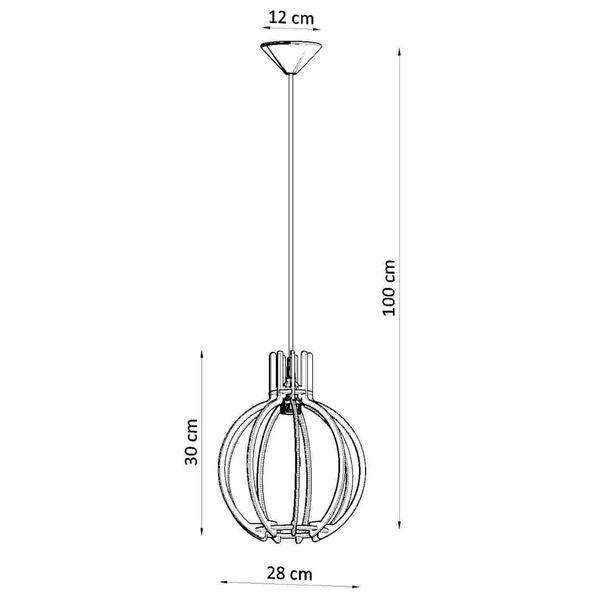 Drewniana lampa wisząca SL.0391 klatka do jadalni nad stół