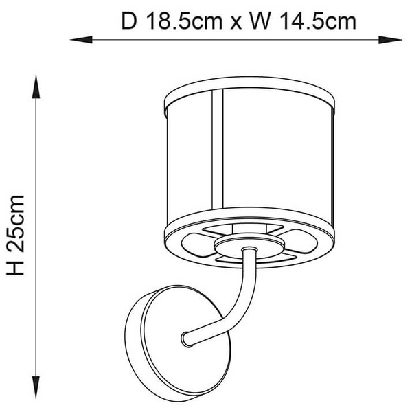 Metalowa lampa ścienna Hopton 106003 szklana nikiel