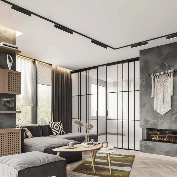 Lampa sufitowa MOON LP-559/4 R-1F BK Light Prestige LED 12W 4000K prostokątna oprawa do 1-fazowego systemu szynowego czarna