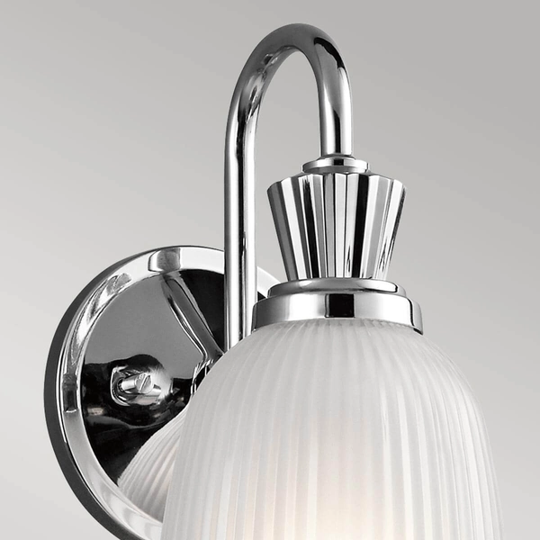 Szklana lampa ścienna Cora KL-CORA1-BATH Kichler IP44 z żarówką chrom