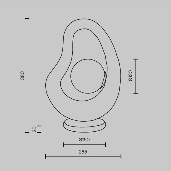 Designerska lampa stołowa Opus MOD380TL-01GR na komodę szara