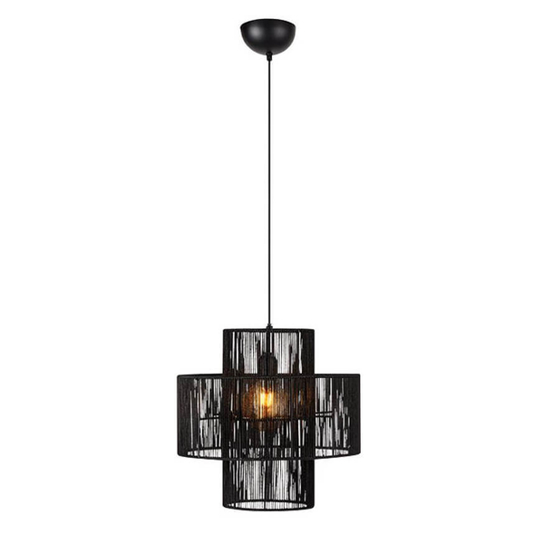 Wisząca lampa Soga 108766 Markslojd nad stół metal juta czarny