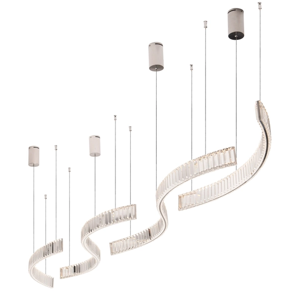 Kryształowa lampa wisząca Saphir P0392 LED 13W 3000K nad wyspę chrom