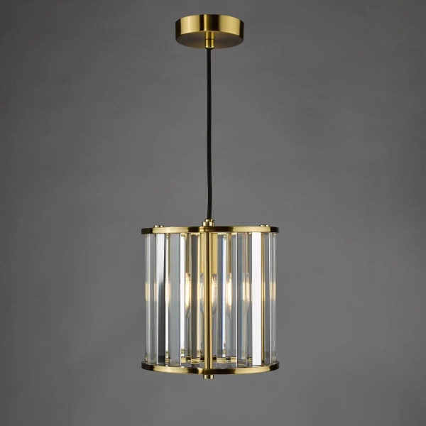 Zwisająca lampa nad stół Kiran KIR0135 kryształowa mosiądz