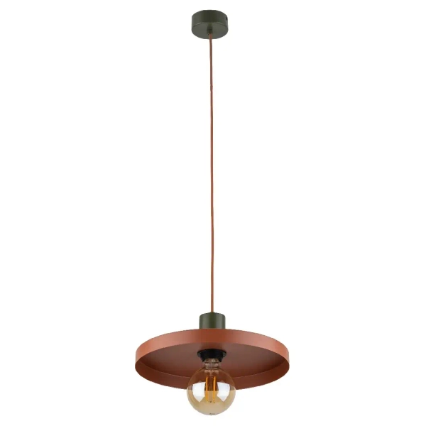 Lampa zwisająca do salonu Sila 10749 dysk metalowy zielony