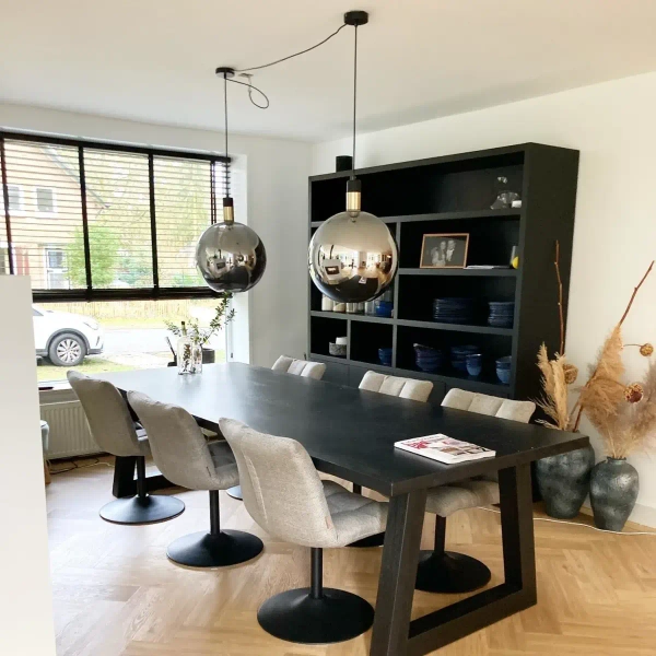 Loftowa lampa wisząca Julius 34438/40/65 Lucide szklana czarna złota