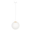 Wisząca lampa Elmo K-5312 Kaja bańka metalowa szklana biała złota