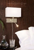 Kinkiet LAMPA ścienna SAVOY 106308 Markslojd abażurowa OPRAWA do czytania LED 3W na regulowanym peszlu mosiądz biała