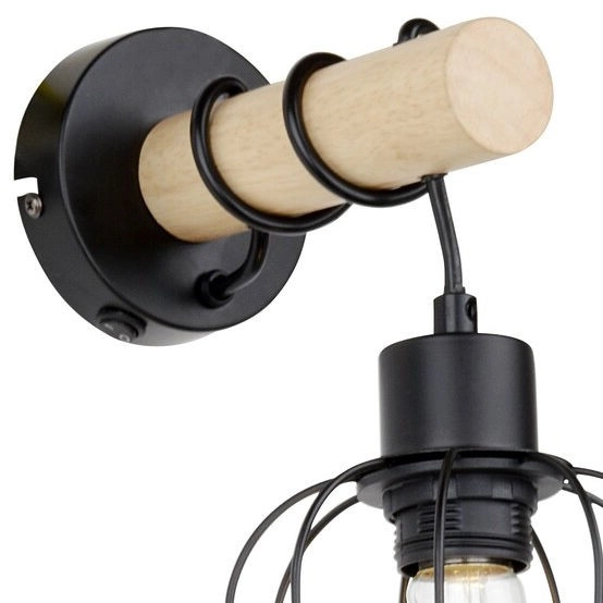 Industrialna LAMPA ścienna FABIAN 5244 Rabalux druciany kinkiet do salonu czarny