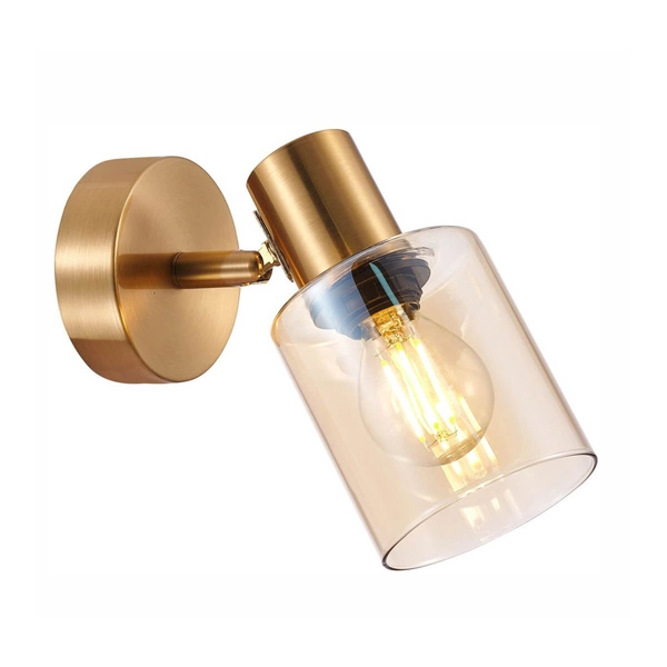 Ścienna lampa Santia SPL-65342-1-BRO-AMB Italux mosiądz bursztynowy