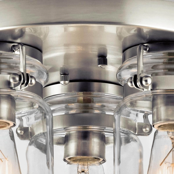 Potrójny plafon szklany Brinley KL-BRINLEY-F-NI Kichler przezroczysty nikiel