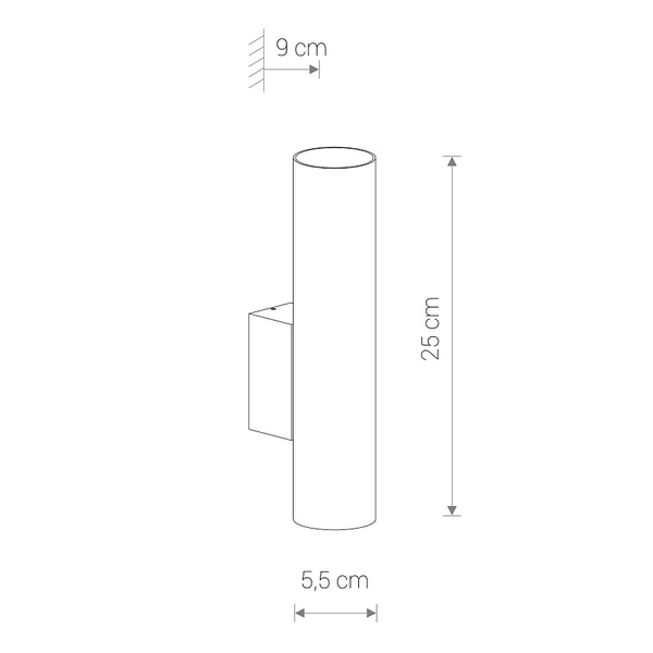 Kinkiet LAMPA ścienna EYE WALL 8072 Nowodvorski metalowa OPRAWA tuba czarna