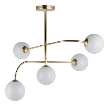 Wielopunktowa lampa sufitowa Otto 75939 kulista mosiądz przezroczysty