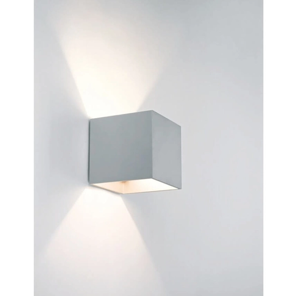 Kinkiet ścienny MAXI CUBE 22411-0000-U8-PH-01 metalowa kostka srebrny