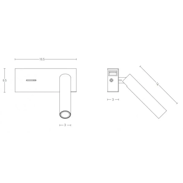 Hotelowa lampa ścienna H74 LED 3W 3000K do czytania do sypialni biały