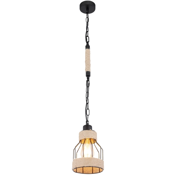 Loftowa LAMPA wisząca HALIA 15674H Globo okrągła OPRAWA metalowy ZWIS kopuła na łańcuchu brązowa czarna