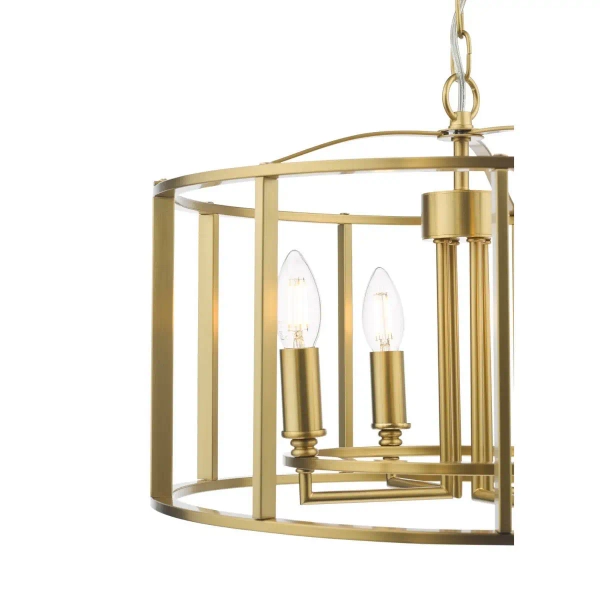 Lampa wisząca na łańcuchu Mya MYK0463 do salonu szczotkowany brąz