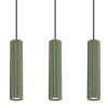 Ryflowana lampa wisząca KARBON SL.1613 potrójna oliwkowa